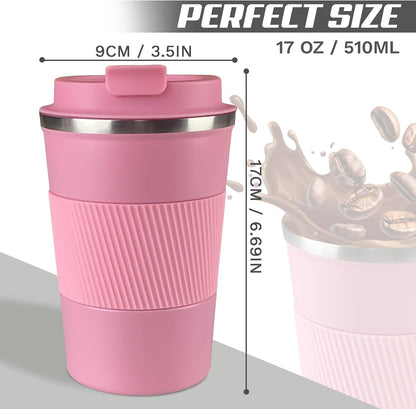 SPLMIFA Vacuum-Insulated Stainless Steel Travel Coffee Mug, Leak-Proof Reusable Coffee Cup with Lid - Keep Hot & Cold Drinks for Hours, Durable Insulated Tumbler for Men & Women(3rd-Black, 12OZ)