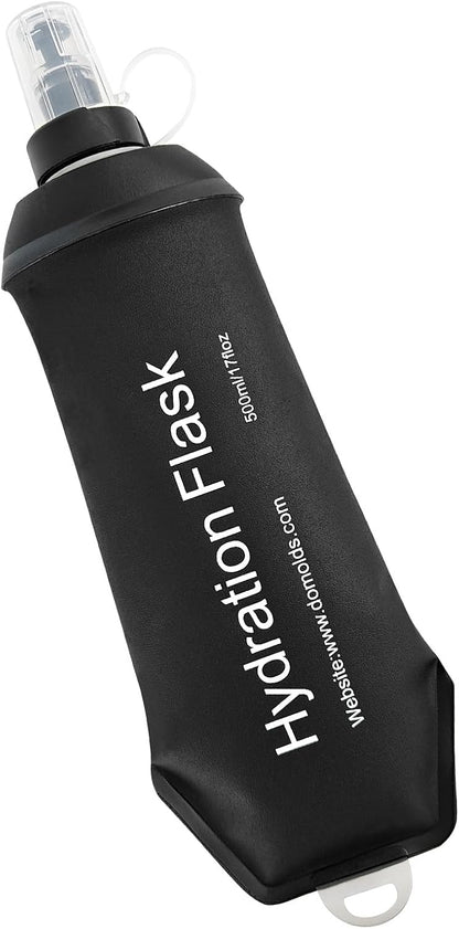 WILDREEDS 500ml Soft Flask, TPU Collapsible Soft Water Bottle for Hydration Pack, Running Vest, Folding Water Bottle for Hiking Cycling Climbing-1Pcs, White
