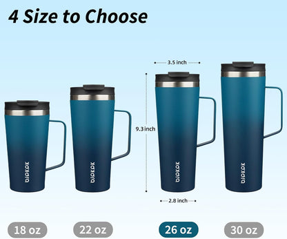 BJPKPK Insulated Tumbler with Handle, 18oz Insulated Tumblers with Lid and Straw, Stainless Steel Metal Water Bottles, Coffee Travel Mugs, Cups, Marshmallow