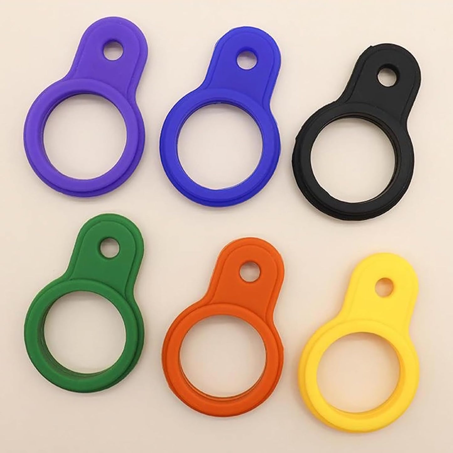 6 Pcs Silicone Water Bottle Buckle with Carabiner Clip Portable Secure Bottle Holder Water Bottle Hanging Rings Silicone Water Bottle Buckle Portable Hiking Sports Camping Water Bottle Accessories