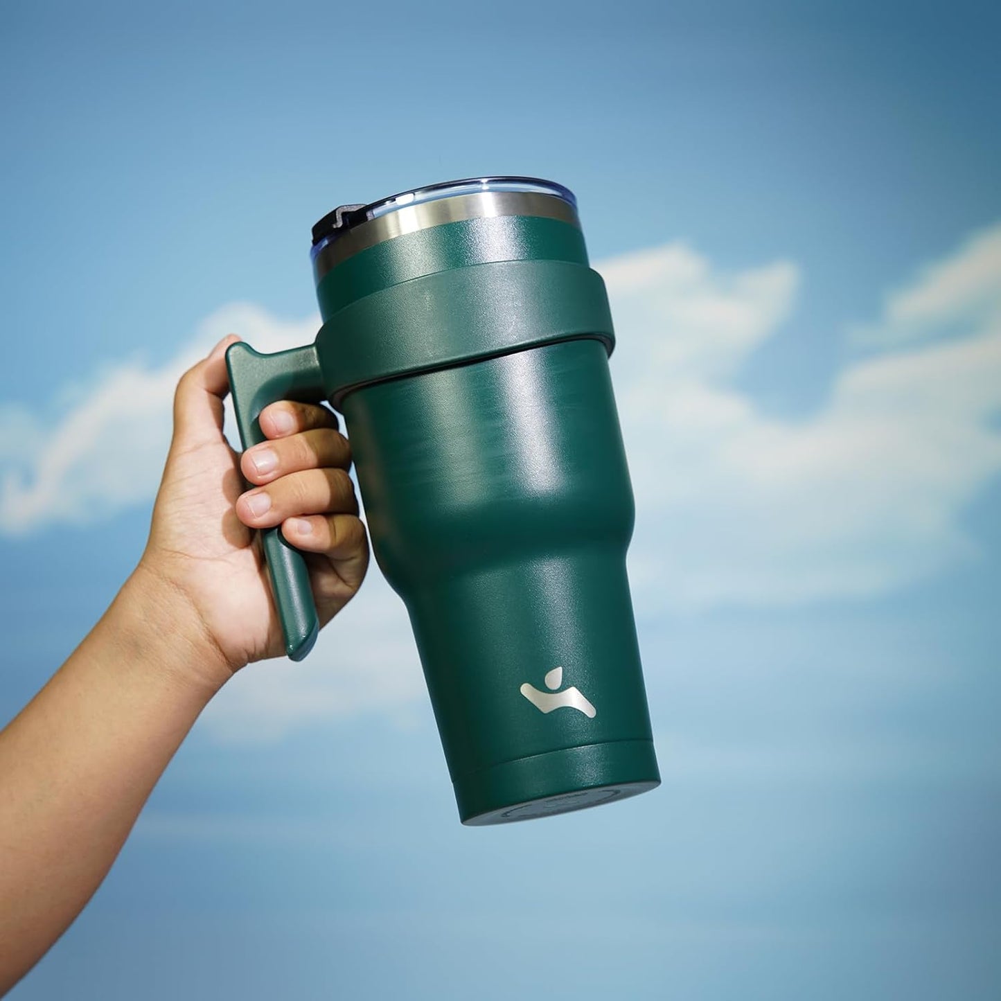 Konokyo 20 oz Tumbler with Handle and 2 Straw 2 Lid, Insulated Water Bottle Stainless Steel Vacuum Cup Reusable Travel Mug,Black