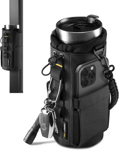 Spigen Life Magnetic Gym Bag for Men Tumbler Carrier Holder Bag for 20oz–40oz Water Bottles w/Molle System, Phone Pocket, Drawstring/Cord Lock, D-Ring Strap, Waterproof