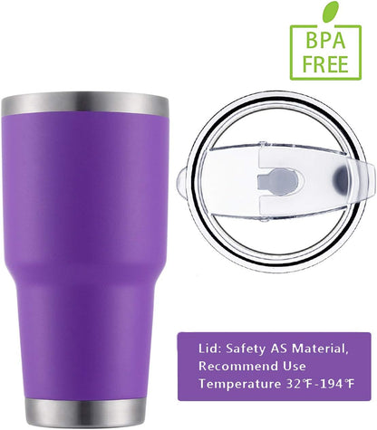 D·S 30oz Blue Tumbler Stainless Steel Double Wall Vacuum Insulated Mug with Straw and Lid, Cleaning Brush for Cold and Hot Beverages