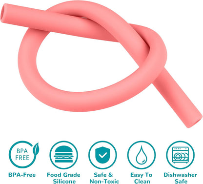 Tomorotec 15PCS Reusable Silicone Drinking Straws w/ 2 Brushes, Fit for Stanley Tumbler 40oz 30oz 20oz, 12" Long Customizable for Various Drinkware, Dishwasher Safe, BPA-Free, Safe for Teeth (Macaron)