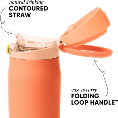 Simple Modern Mesa Loop Water Bottle with Covered Straw and Handle | 24oz Cup Holder Friendly Insulated Stainless Steel Bottles for Travel, Sports and School | Iris Sage - Colors A