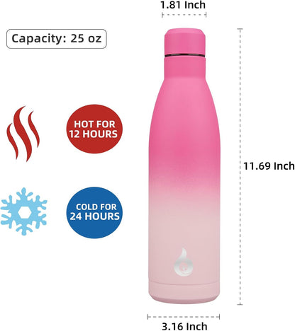 BJPKPK Insulated Water Bottle 12oz Small Stainless Steel Water Bottles Reusable Metal Thermal Keep Cold and Hot,Dreamy Purple - Colors A