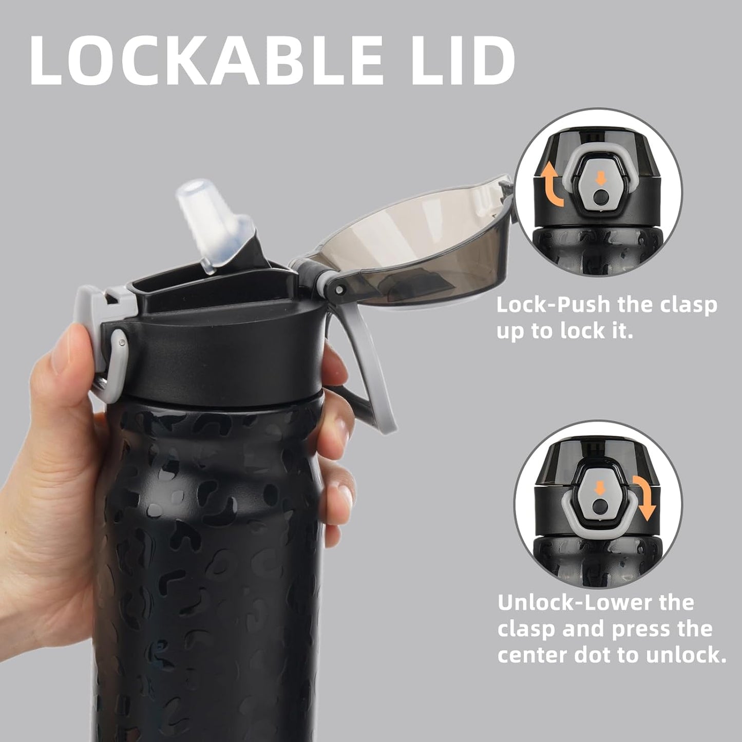 Konokyo 18 oz Insulated Water Bottle with Straw Lid, Stainless Steel Vacuum Sports Water Bottle, Leak-Proof Reusable Metal Flask with Carry Loop, BPA-Free Travel Bottle for Gym, School, Office
