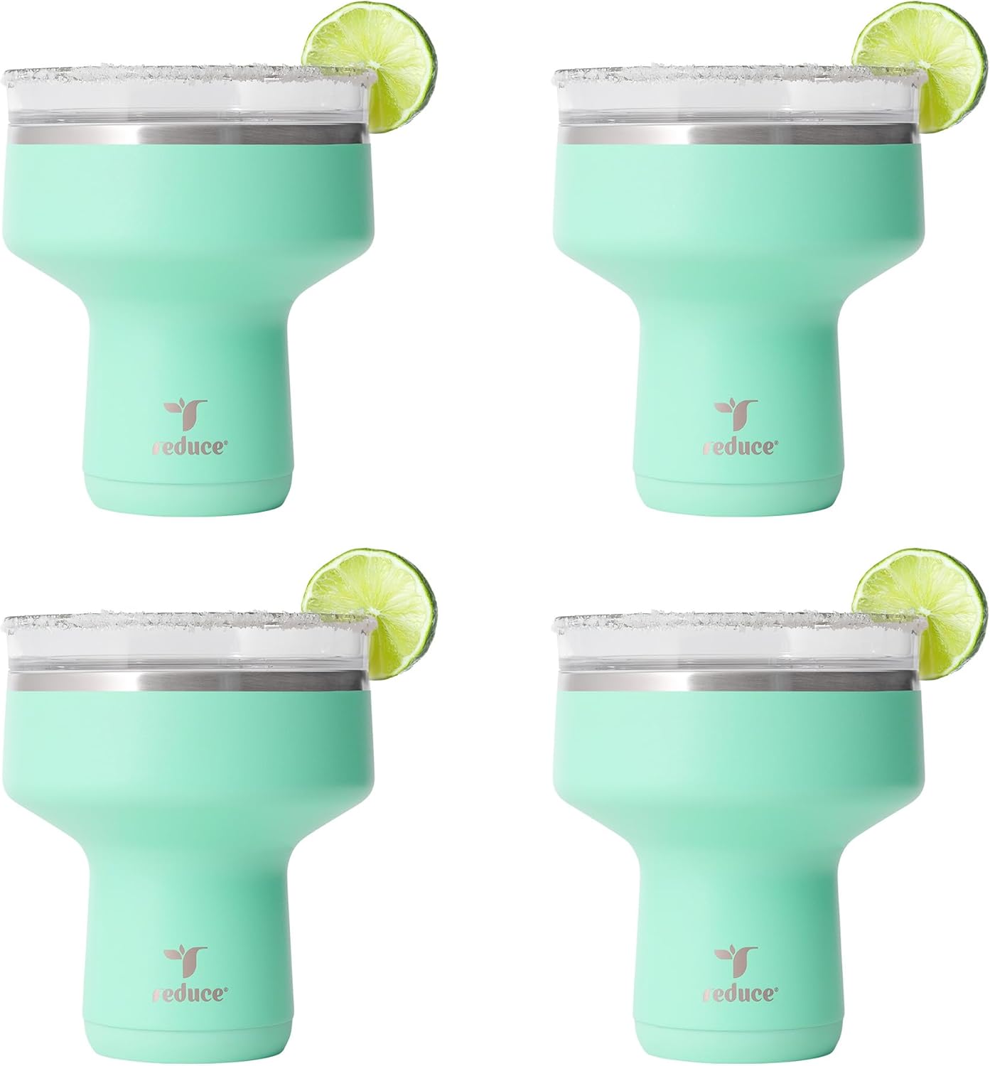 REDUCE Saltini 16 oz Cocktail Tumbler - Insulated Margarita Tumbler with Lid - Keeps Drinks Cold for 10 Hours - 360 Sippable Martini Glass Alternative - Shatterproof, Perfect for Parties - Cloud Blue
