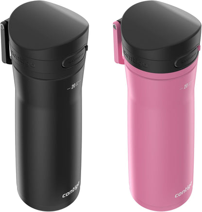 Contigo Jackson Chill 2.0, Vacuum-Insulated Stainless Steel Water Bottle with Secure Lid, Leak-Proof Travel Friendly, 20oz Capacity, Blueberry Color, Keeps Drinks Cold for 12 Hours