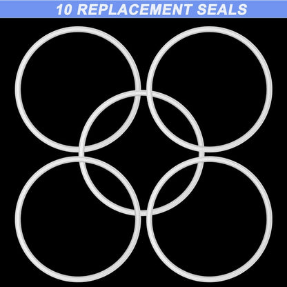 10 Pcs Replacement Gasket Rubber Lid Seals Compatible with 16 & 20 oz Contigo Snapseal Byron Travel Mug Ring, Silicone Leak-Proof Replacement Part for Contigo Coffee Travel Tumbler, White