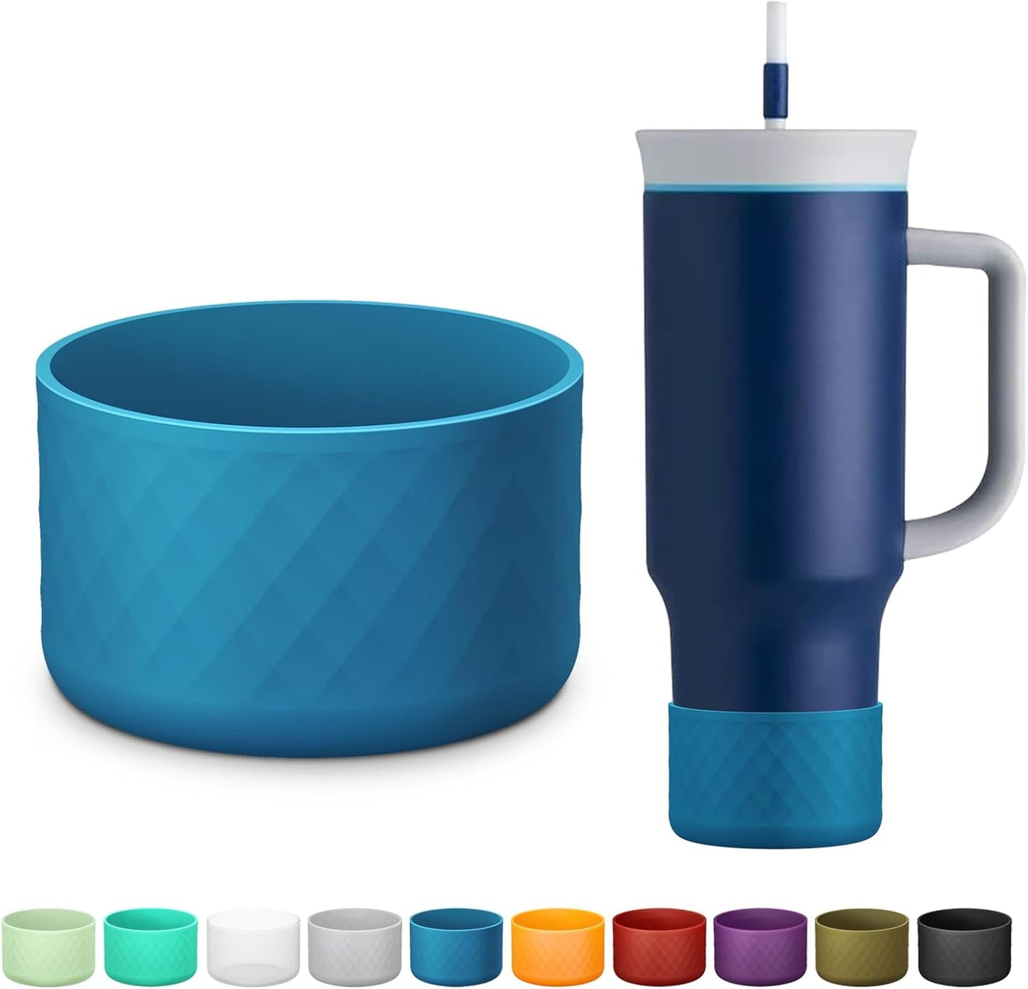Silicone Boot for Owala 40 oz Tumbler with Handle, Anti-Slip Protective Sleeve for Stainless Steel Triple Layer Insulated Travel Tumbler Accessories