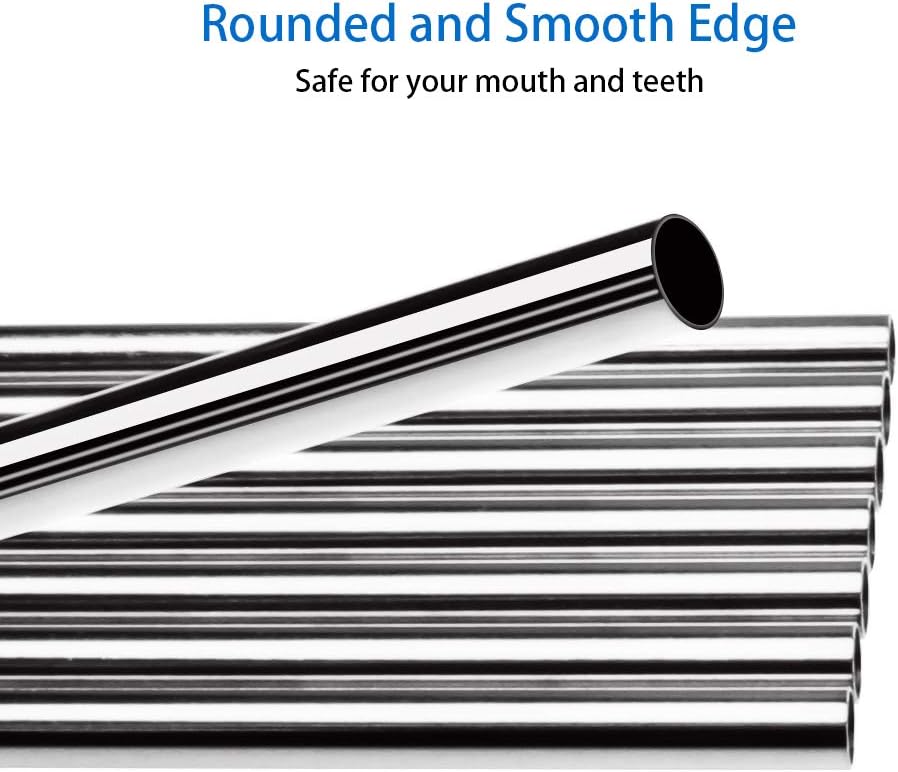 Tomorotec 8PCS 12" Stainless Steel Straws 4 Bent & 4 Straight Fit for 40oz Stanley Tumblers, Reusable Food-Grade Drinking Straws with Brush for Smoothies, Milkshakes, Iced Coffee, Dishwasher Safe