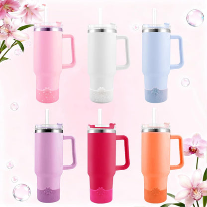 Hpbel Protective Silicone Boot for Stanley Cup Accessories Compatible with Stanley Cup Boot 40/30z and More Bottles with 2.95in Bottom for Water Bottle Flower Tumbler Accessories
