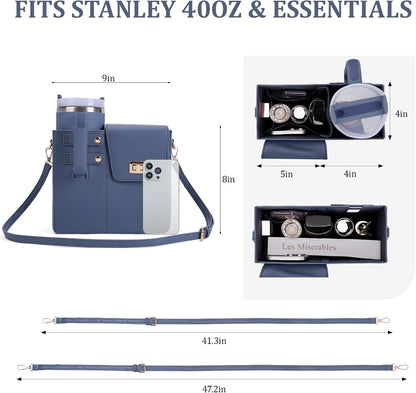 Stanley Purse Cup Holder Bag- Outdoor Portable Crossbody Bag for Stanley Cup Tumbler Purse