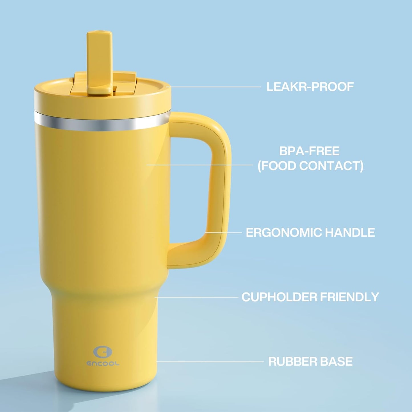 40 oz Tumbler with Handle and Straw: Stainless Steel Insulated Tumbler Keeps Cold for 24 Hours, Leakproof Travel Cup Fits in Cup Holder and BPA-Free, Cotton Candy