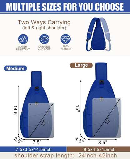Pritent Crossbody Bags for Women Men Trendy Sling Bag Backpack Casual Chest Bag with Convertible Shoulder Strap