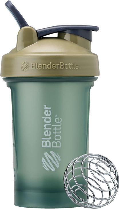 BlenderBottle Classic V2 Shaker Bottle Perfect for Protein Shakes and Pre Workout, 20-Ounce, Clear/Black