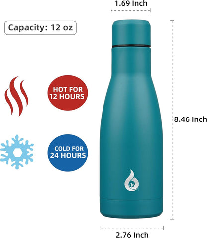 BJPKPK Insulated Water Bottle 12oz Small Stainless Steel Water Bottles Reusable Metal Thermal Keep Cold and Hot,Dreamy Purple - Colors A