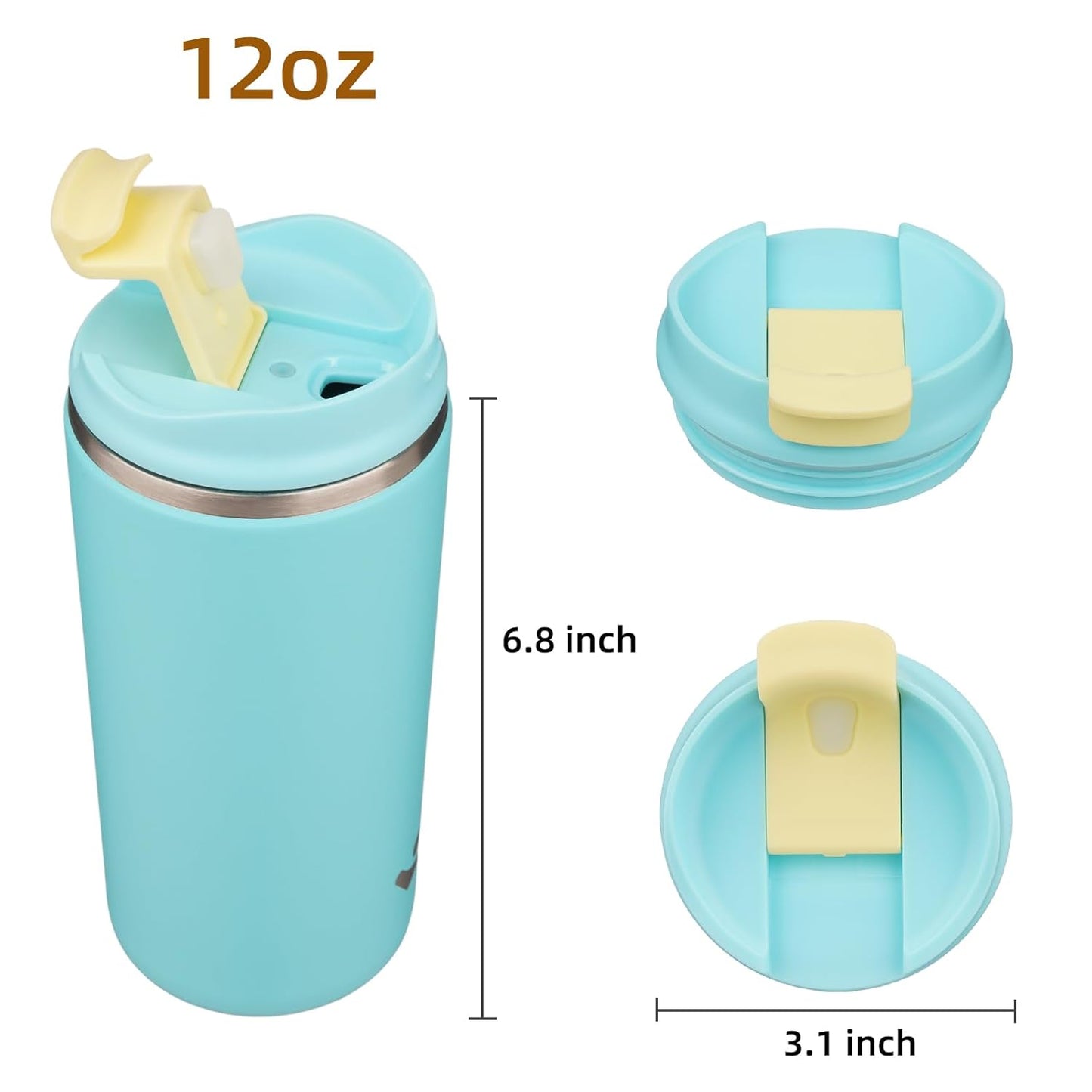 Konokyo Tumbler with Lid, 16 oz Travel Coffee Mug Double Wall Vacuum Stainless Steel Thermal Metal Cup Insulated Water Bottle,Navy Blue