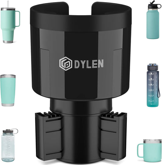 DYLEN Car Cup Holder Expander, Cup Holder Extender Adapter for Car with Expandable Insert, Compatible with Yeti 20/26/30oz, Hydroflask 32/40oz, Large Water Bottles in 3.0"-4.1"