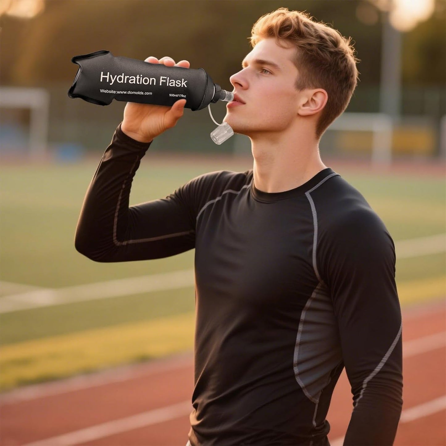 GYGYL Soft Flask, TPU Collapsible Soft Water Bottle for Hydration Pack, Running Vest, Leak-Proof Folding Water Bottle for Hiking Cycling Climbing Jogging-250ml Grey