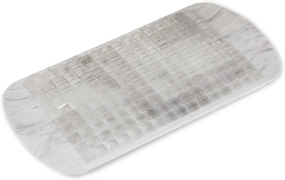 Host Ice Cube Tray, Makes Four 5-Inch Long Cubes, Durable Silicone Trays with Easy Release Design, Perfect for Water Bottles and Highball Glasses, Home Bar Accessories, Set of 1, Marble