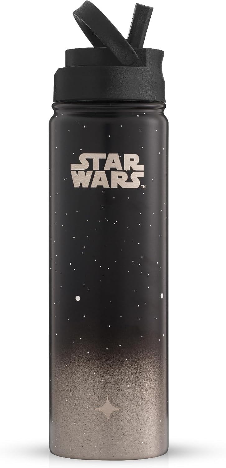 JoyJolt Triple Insulated Water Bottle with Straw Lid AND Flip Lid! 22oz Water Bottle, 12 Hour Hot/Cold Vacuum Insulated Stainless Steel Water Bottle. BPA-Free Leakproof Water Bottles - Thermos Bottle