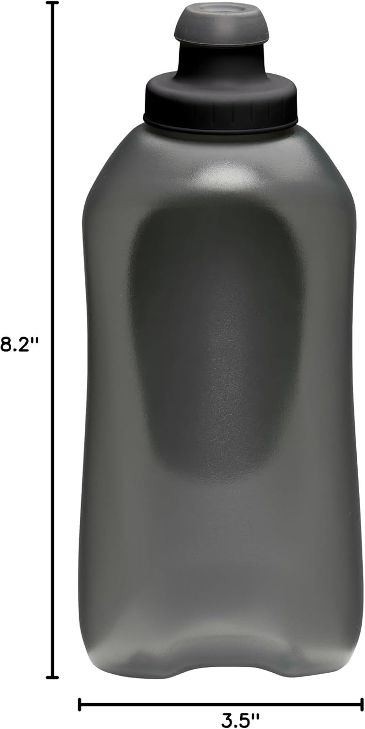 Nathan SpeedDraw 2 Insulated Handheld Running Water Bottle Flask 18oz – Double-Wall Insulation, Ergonomic Grip, Blast Valve Cap, Phone & Key Storage Pockets, Reflective Design