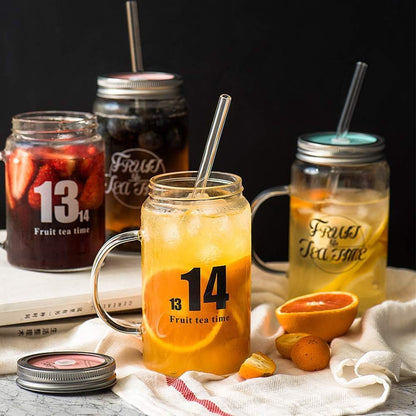 ALINK Skinny Clear Glass Straws, 10.5" x 7 mm Long Reusable Drinking Straws for 30 oz 20 oz RTIC/YETI Stanley Tumblers, Mason Jars, Pack of 8 with 2 Cleaning Brush