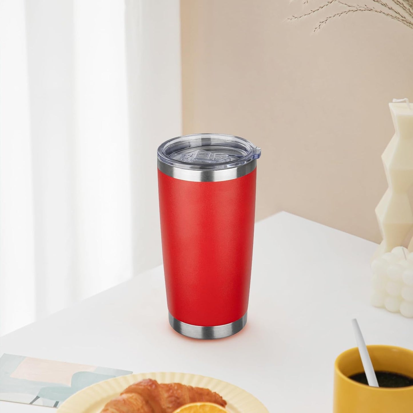 20oz Tumbler with Lid Stainless Steel Insulated Tumblers Travel Coffee Tumbler Bulk Double Wall Vacuum Insulated Water Cup Gifts for Christmas Women Men Her Him Home Office(Navy Blue, 1pack)