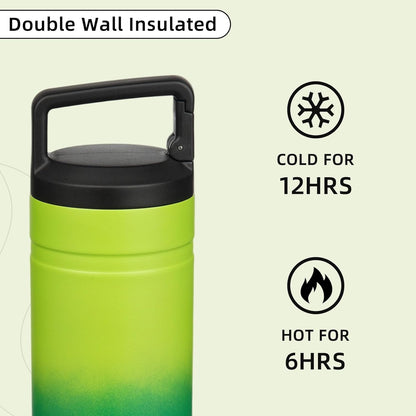 BJPKPK Insulated Water Bottle with 2 Lids,20 oz Double Wall Stainless Steel Vacuum Tumbler Travel Coffee Mug,Wide Mouth Thermal Cup,Haze Blue