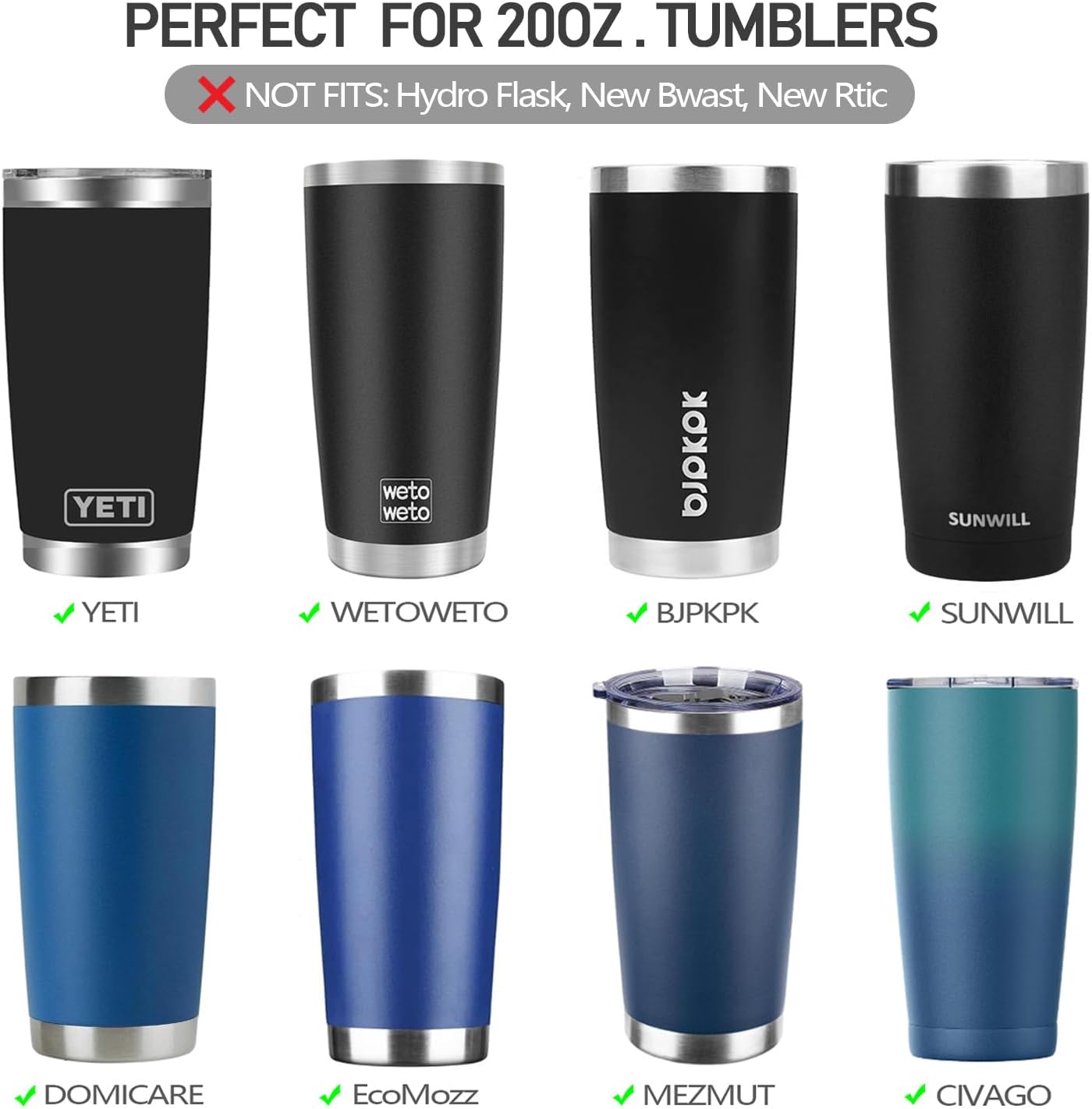 LUCEMILL 30 oz Tumbler Lid, Replacement Straw Lids for YETI Rambler 26 oz Cup 30 oz Tumbler, 35 oz Straw Mug, Spill Proof Covers
