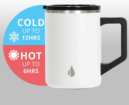 Elemental Insulated Coffee Mug - Triple-Wall Stainless Steel Summit Travel Cup for Hot and Cold Drinks - Thermal Coffee Mug with Lid and Handle for Camping, Office & Travel 16oz - Rainbow Speckle