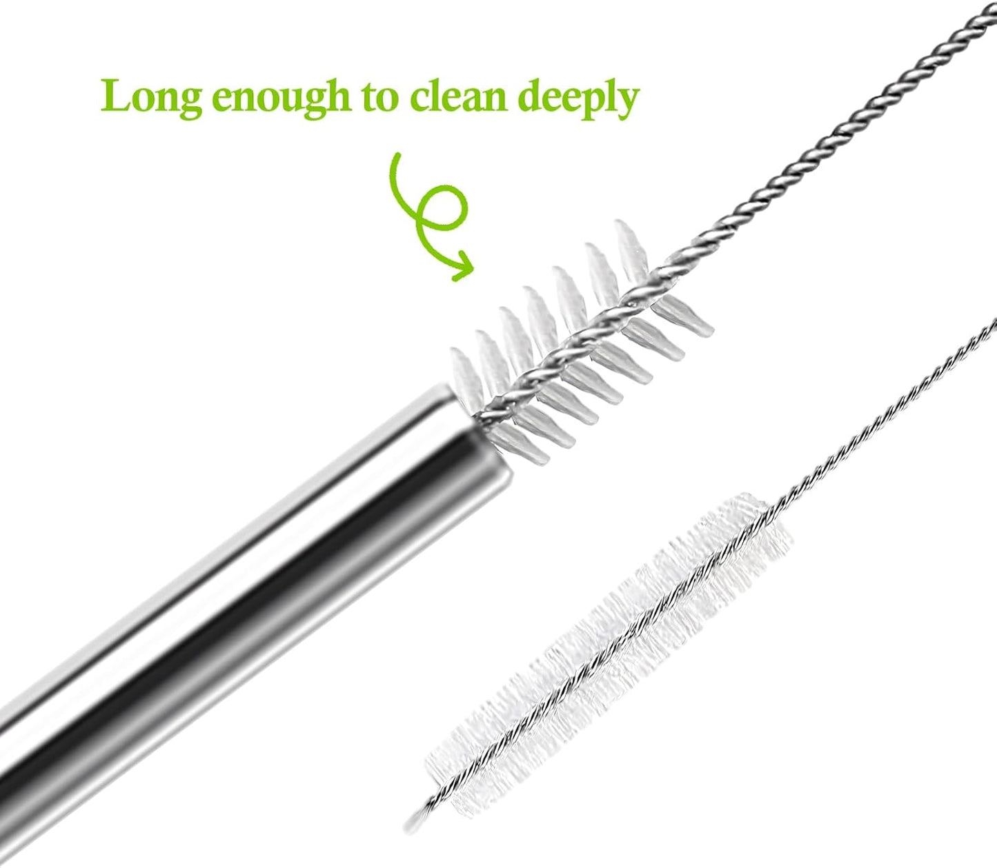 10.5 Inch Stainless Steel Straws Replacement for Starbucks Cold Cup Venti 24 oz, 6 PCS Straight Reusable Metal Straw with Cleaning Brush, 10.5" X 0.31" Compatible with Starbucks Tumblers