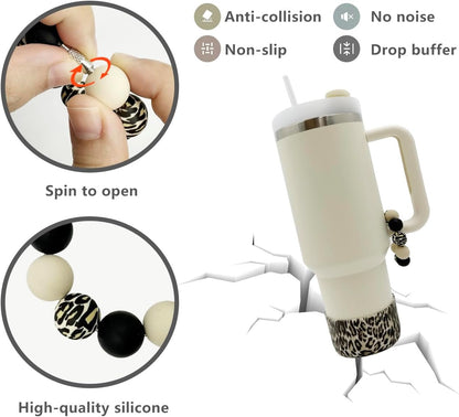 Silicone Boot Tumbler Handle Charms Tumbler Cup Cover Water Bottle Accessories for 30oz&40oz Stanley Protective Bottom Sleeve