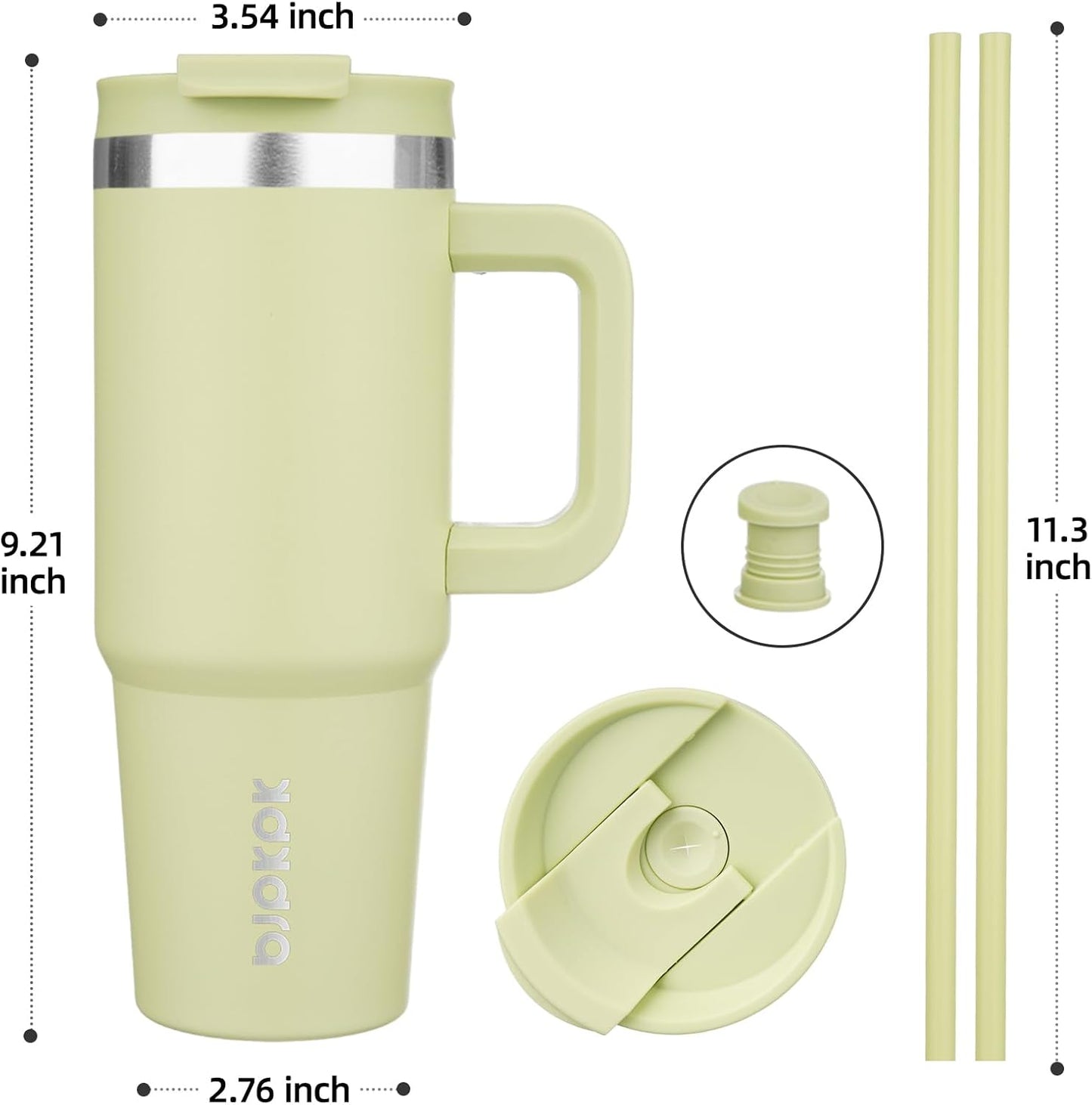 BJPKPK 30oz Stainless Steel Insulated Tumbler With Handle And Lid Straw Travel Coffee Mug Thermal Cup,Black