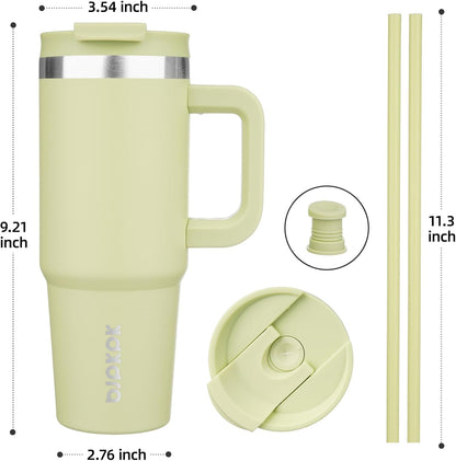 BJPKPK 30oz Stainless Steel Insulated Tumbler With Handle And Lid Straw Travel Coffee Mug Thermal Cup,Black
