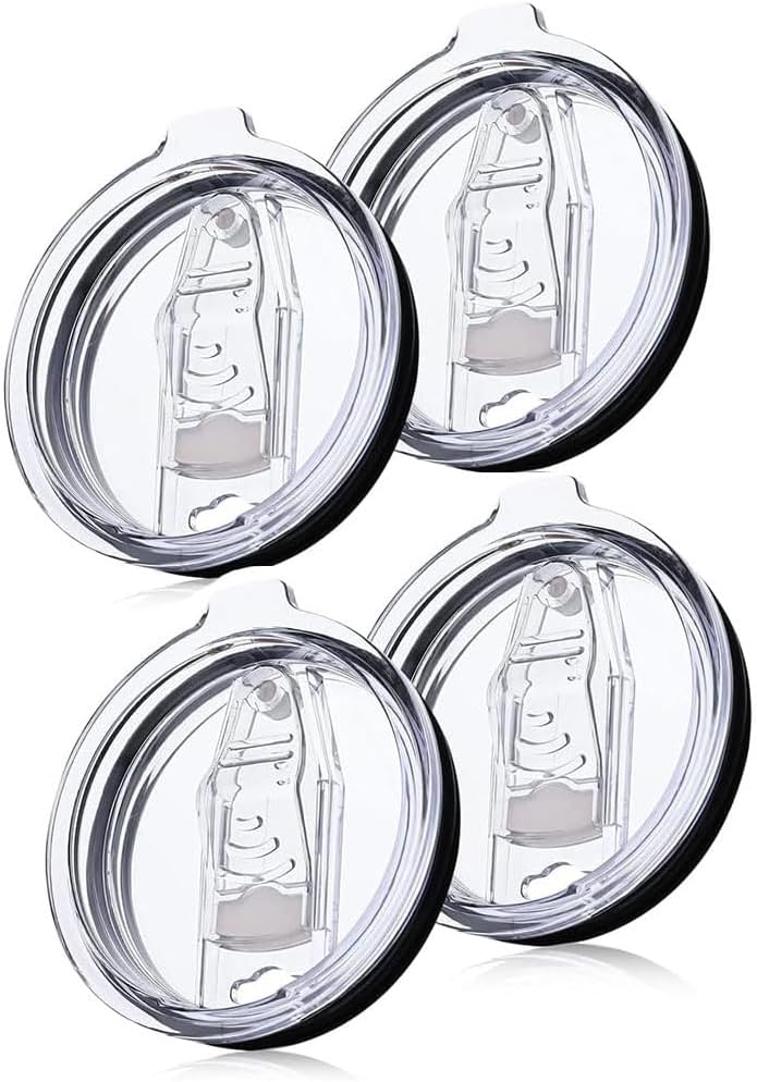 LEIOH 4 Pack 20 oz Tumbler Lid, Replacement Lids Compatible for YETI 20 oz Tumbler,Travel Mug,Spill Proof Splash Resistant Silicone Sliding Covers,Straw Friendly, BPA Free