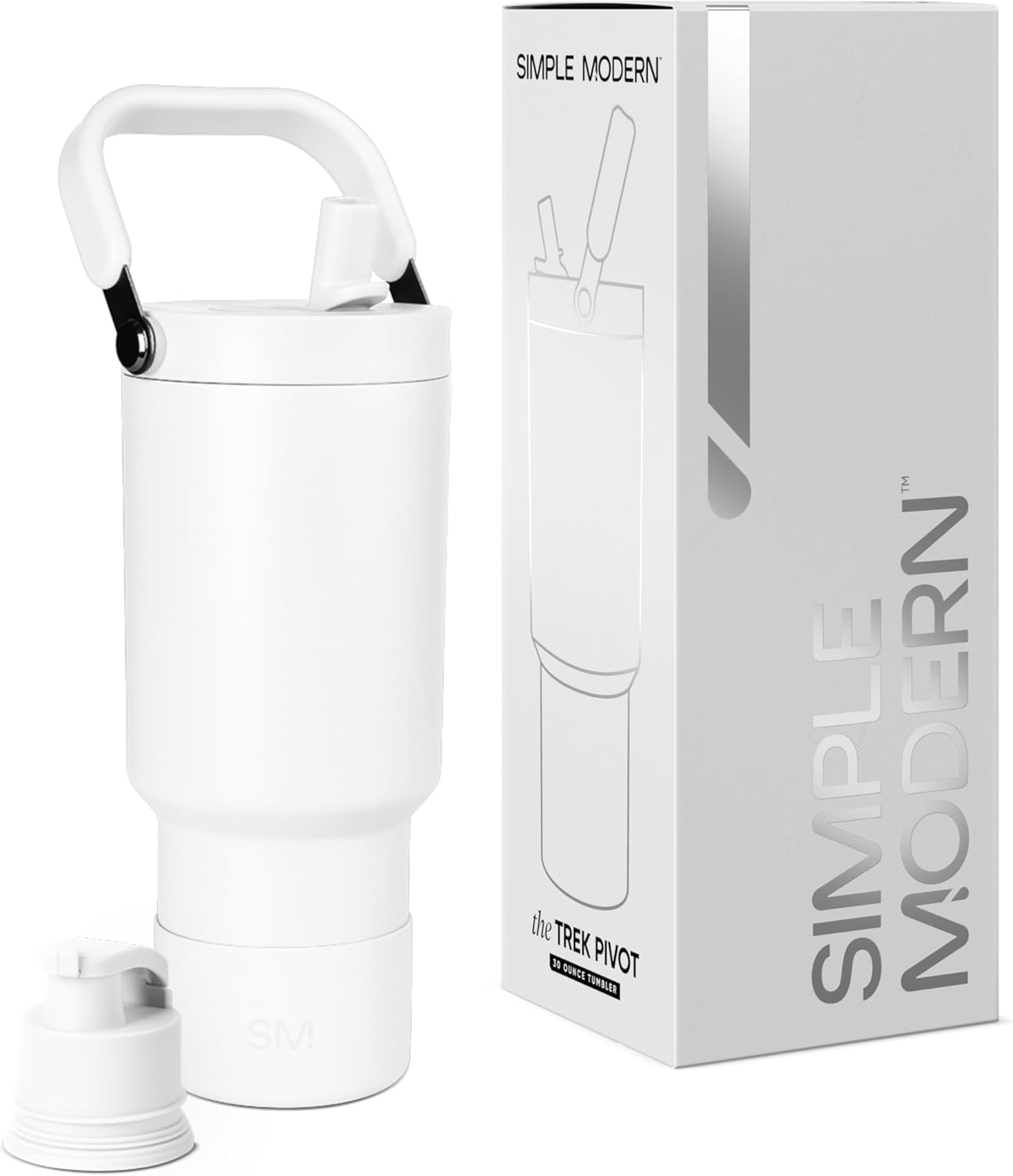 Simple Modern Trek Pivot | 40oz Flip Straw Tumbler with Handle | Water Bottle & Boot | Interchangeable Straw & Chug Lids | Insulated Stainless Steel Jug | Gym Sports Outdoors | Forest - Colors B