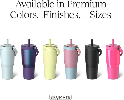 BrüMate Resa 35oz 100% Leakproof Tumbler w/Handle & Straw | Flexible SoftSip Straw | Silicone Sleeve for Durability | Stainless Steel | Cup Holder & Travel Friendly Water Bottle (Java)