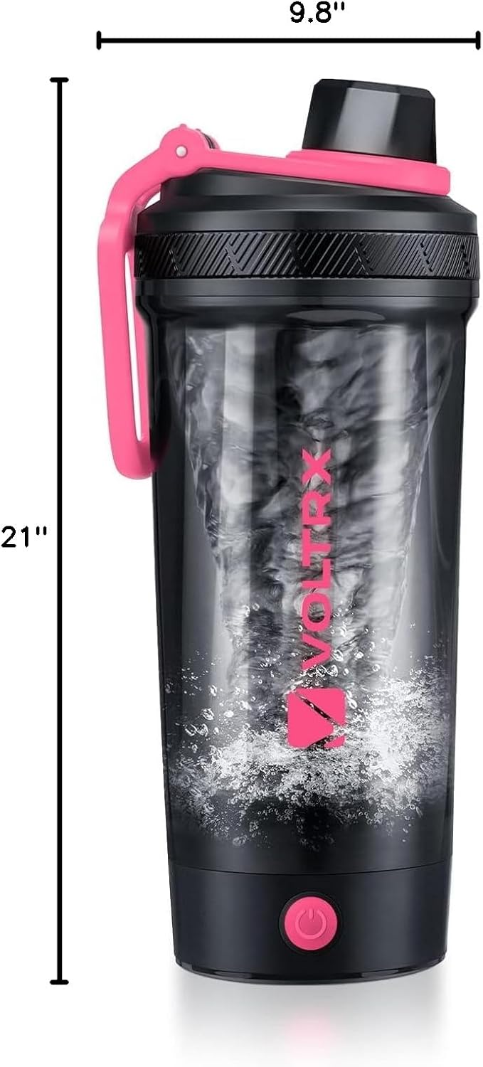 VOLTRX Electric Protein Shaker Bottle - USB Rechargeable Mixer Cup for Shakes and Meal Replacements, BPA-Free Tritan, 20oz