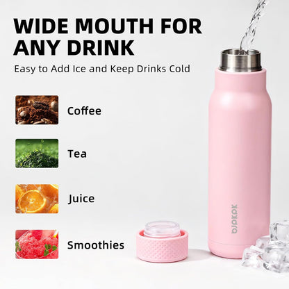 BJPKPK Stainless Steel Water Bottle,21oz insulated Reusable Bottle,Leakproof Metal Thermal Flask Double Wall,Keep Drinks Cold and Hot,Mint Green