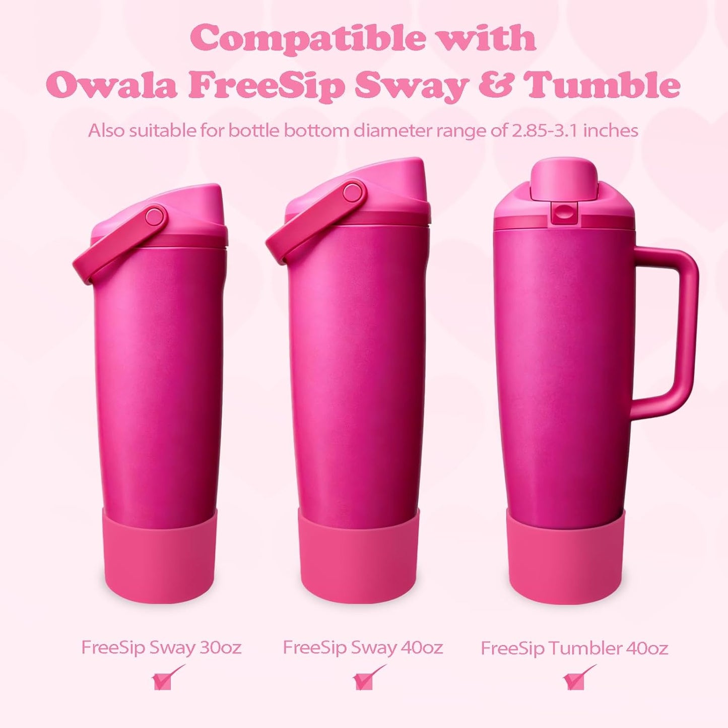 2PCS Silicone Boots for Owala 30oz & 40oz FreeSip Sway Bottles & Tumblers – Non-Slip, Scratch-Resistant, Stability Enhancer for Owala Accessories (Eucalyptus Green) - Colors A