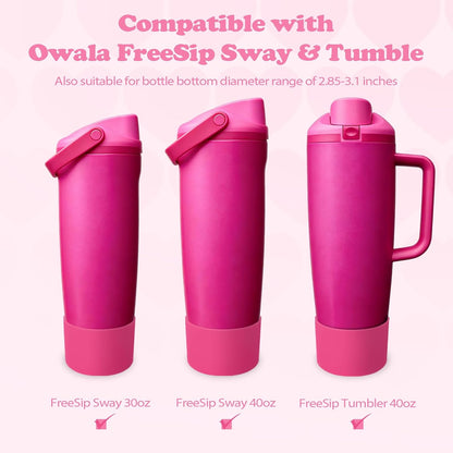 2PCS Silicone Boots for Owala 30oz & 40oz FreeSip Sway Bottles & Tumblers – Non-Slip, Scratch-Resistant, Stability Enhancer for Owala Accessories (Eucalyptus Green) - Colors A