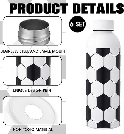 6 Pcs Softball Team Gifts Water Bottles Bulk 17 oz Softball Party Favors Decorations Stainless Steel Sports Tumblers with Bow Vacuum Insulated Reusable Leakproof Bottles for Birthday Father