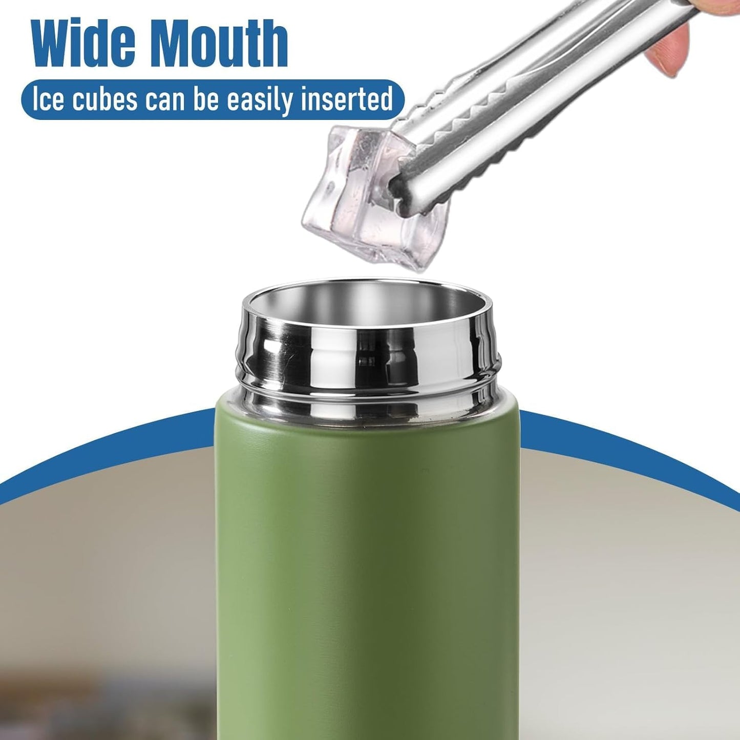 PARACITY Insulated Water Bottle,15 oz Stainless Steel Thermo, Double Wall Vacuum Water Bottle, Metal Water Bottle Keeps Hot for 12 Hrs, Cold for 24 Hrs, for Coffee, Drinks