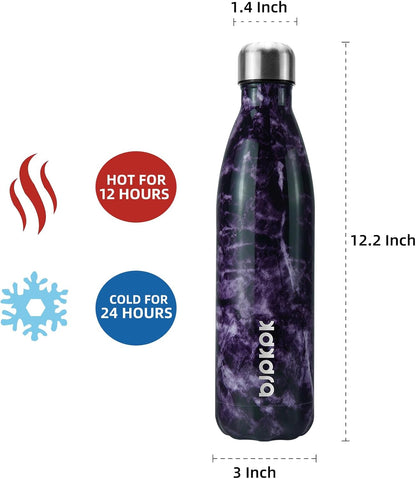 BJPKPK Insulated Water Bottle 12oz Small Stainless Steel Water Bottles Reusable Metal Thermal Keep Cold and Hot,Dreamy Purple - Colors B