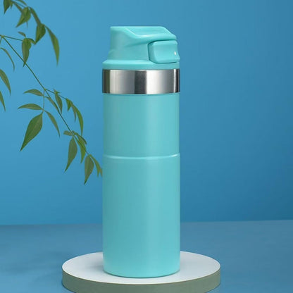 MAXFOREST16OZ Trigger Action Travel Mug - 500ml BPA Free Insulated Stainless Steel Coffee Tumbler, Leak-Proof Wide Mouth Design for Commuters, Sports & Outdoor Enthusiasts (Green)