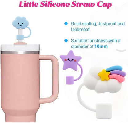 Straw Cover Cap for Stanley Cup,Silicone Straw Topper 10 mm 0.4 in Reusable Straw Tips Lids,Straw Tip Covers for Stanley Cups Accessories