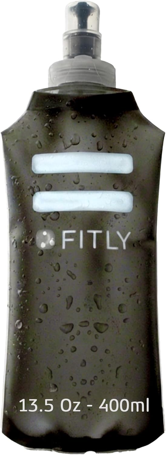 FITLY Soft Flask - Shrink As You Drink Soft Water Bottle for Hydration Pack - Folding Water Bottle Ideal for Running, Hiking, Cycling, Climbing & Rigorous Activity